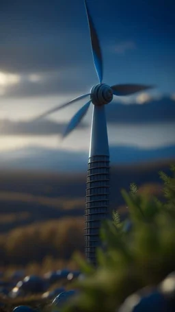 wind turbine, shot on Hasselblad h6d-400c, zeiss prime lens, bokeh like f/0.8, tilt-shift lens 8k, high detail, smooth render, down-light, unreal engine, prize winning