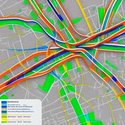 colored pins positioned throughout a map, roads and highways, desaturated colored map, highly detailed, intricate design, smooth, realistic render