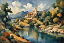 Style Cézanne, luxury, calm beauty, fantasy world, magic, beautiful composition, exquisite detail