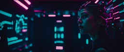 Lush Cyber void, imperfection, natural lighting, cinematic, Fuji Film, Anamorphic lens, 2040s, deep depth of field, Solarpunk