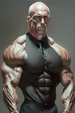 Bodybuilder Lee HaneyDelete the head. And wears a luxurious black suit Delete the head so that the body is without a head. Even if the skin is black