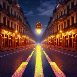 calle de pais por la noche