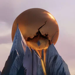 the broken sun melts down the mountain
