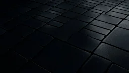 Gym floor tiles, black rubber, high detail, realistic, photorealistic