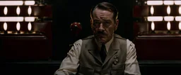 Bryan Cranston as Hitler, cinematic, Fuji Film, Anamorphic lens, 2040s, deep depth of field, Solarpunk