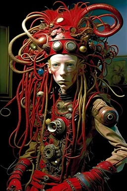 photo by tim walker : loan-blend human-biomorphic-animals squid indefinite head extreme wide shot head to toe portrait of weird smkrofft pufnstuff puppet voodoo cutie doll made of straw human nervous systems, renaissance faire alex grey hyper detailed michael cheval with a playful expression made out of mechanical parts and robot arms; cyborg details, unusual and obscure photograph by františek vobecký of a surreal scene of ghastly men, pop art, clive barker style, 300mm f/.8, raw cinemati