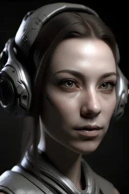 Headshot of human for space game with elven ears