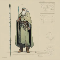 ConceptSheet: extraordinary druid and his curved rod with statistics [by Moebius]