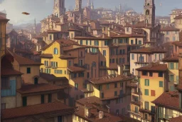 Cats cats on rooftops +colorful Italian town on sea+bologna+genoa street+Italian medieval town++alphonse mucha, greg rutkowski,matte painting, cryengine, hyper detailed, felix kelly, fantasy art, seb mckinnon