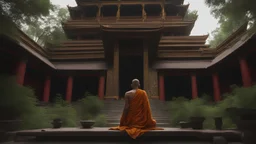 Buddha monk king.Inside the Monastery of Silence, the King finds himself surrounded by the beautiful simplicity of life. He observes the beauty of nature.4k