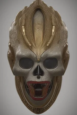 Anunnaki black male African Egyptian alien, cracks in the voodoo head, wicked, eyes, Elephant, 8k, finely detailed, photo realistic, tiger turquoise skull head gold dragon helmet space alien silver surfer skeleton gold olmec silver crown silver eyes