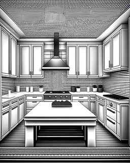 MANDELA STYLE.kitchen aesthetic harmony modern and luxury fusion in interior design of a dream home ,Coloring Book for Adults and Kids, Instant Download, Grayscale Coloring Book