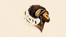 Logo, design, African woman, graphic, drawing, white background, cartoonthe