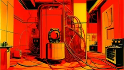 An orange electrical plant painted by Andy Warhol