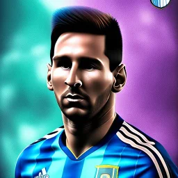 Portrait of lionel messi, with argentina flag, highly detailed, wings, soft studio lighting, background 64k