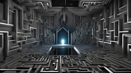 through a Neverending Surrealism Maze, Lost my dreams Labyrinthe , 3d geometric shapes, shadows, and lights, dark background, 3D fantasy art, detailed, sharp focus, very detailed, realistic, sharp lights, intricately detailed, futuristic, photorealistic, high contrast, stunning, fantasy, cinematic, masterpiece