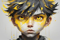 abstract boy art yellow color eyes