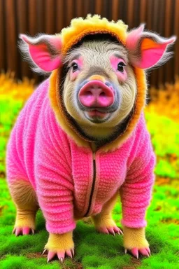 Pig dressed like a bear