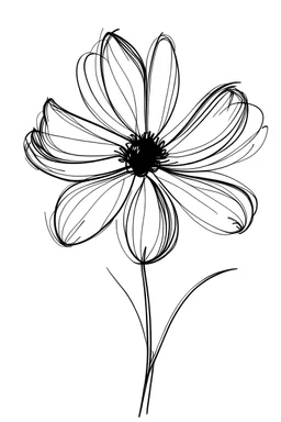 draws a flower with an only line like a logo of a blog