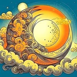 sun and moon in the sky