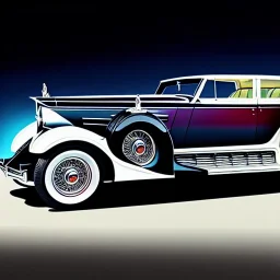 fullbody Drawing of 'sketch of 1934 Packard Car',intricate detail,andrea bonelli,Kilian Eng,Ohrai,evan lee,Aleksandr Sidelnikov,KyuYong Eom,three quarters frontal aerial view,toned colors,32k