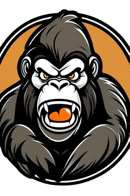 164x164 pixels logo with an angry gorilla with the text glamsbjerg gorilla in front
