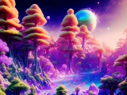 gold crystal cosmic and galactic ambiance hill sky sea ocean space galaxy rocks sunny trees pools surreal, full of details, smooth, bright sunshine，soft light atmosphere, light effect，vaporwave colorful, concept art, smooth, extremely sharp detail, finely tuned detail, ultra high definition, 8 k, unreal engine 5, ultra sharp focus