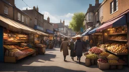 The beauty of cultural diversity captured in a bustling marketplace, Walthamstow, London, award-winning photograph, realistic, beautiful composition, natural colors, highly detailed, soft natural volumetric cinematic perfect light, HDR, chiaroscuro, octane render, inspiring, beauty, peace, joy, happiness