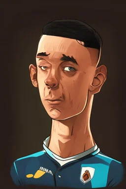 Phil Foden English soccer player cartoon 2d