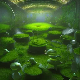 duckweed in a plant lab by dali