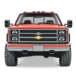 chevy square body truck, high contrast vector