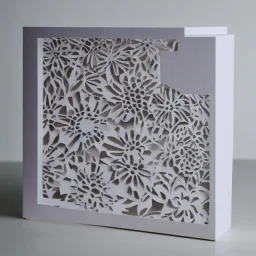 a papercut lightbox,scenic white paper, simple, centered