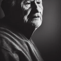 moody charcoal side profile portrait of an old man, side on profile, studio photography, artistic black and white profile photograph, delicate, highly detailed, chiaroscuro, beautiful composition, delicate arrangement, aesthetic, soft lighting, tender