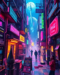 Rendering Surrealism Complexity Collage Techno Cyberpunk Punker Surrealism Art Work Vibrant Neons lights colors colorful,find details