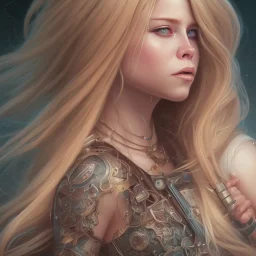 close up portrait painting of Avril lavigne, ultra realistic, concept art, intricate details, serious, highly detailed, photorealistic, octane render, 8 k, unreal engine. art by artgerm and greg rutkowski and alphonse mucha