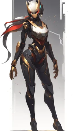 a beautiful robot gold. gun arm