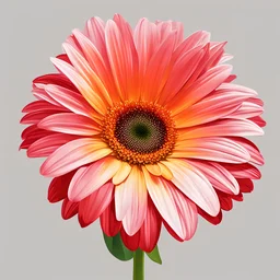 a gerbera daisy flower on white background, illustration