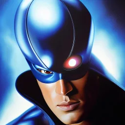 ultra detailed Portrait on oil in canvas of Cyclops XMEN, extremely detailed digital painting, extremely detailed face,crystal clear Big Glowing eyes, mystical colors ,perfectly centered image, perfect composition,rim light, beautiful lighting, 8k, stunning scene,extremely sharp detail, finely tuned detail, ultra high definition raytracing, in the style of Simon Bisley and Ishimura.