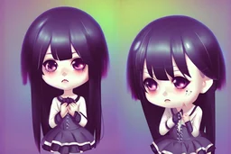 cute sad lonely chibi girl