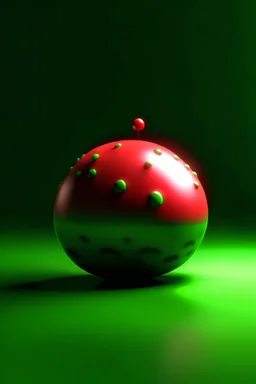 A small bead in the middle of the screen with a normal solid background with good lighting. The bead signifies watermelon flavour