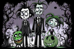 Halloween Tim Burton style in color