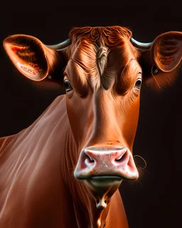 Portrait von einer kuh als Kupferstich