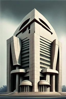 Futuristic Architecture of the building of Reserve bank of India with Indian rupee symbol