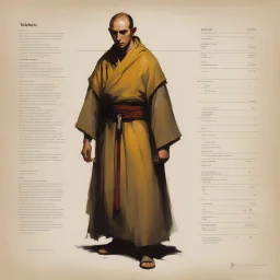 ConceptSheet: telepathic monk with AD&D statistics [by Guy Borremans]