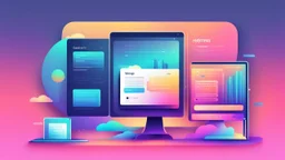 Gradient website hosting illustration