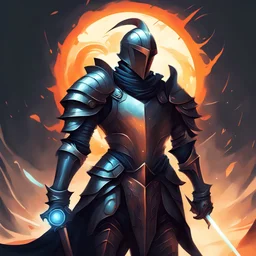 Sun-loving Knight Cuthred in futurism dark fantasy art style