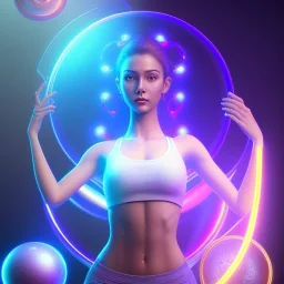 swirl, upper body of young female yoga master holding up a glass shield, power surge , maze background , levitated lab equipment, 4k, Highly Detailed, perfect eyes, Digital Illustration, Cinematic Lighting, Realistic, Sharp Focus, Centered, Beautifully Lit, Bioluminescent by Stanley Artgerm Lau