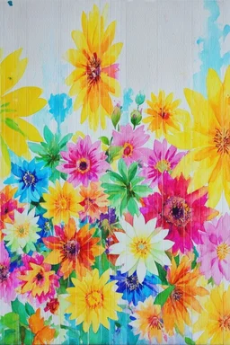 ‘Art is the unceasing effort to compete with the beauty of flowers and never succeeding" is a vividly bold, mesmerizing watercolor masterpiece that redefines floral art, showcasing a harmonious blend of vibrant colors.
