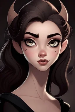 Disney villain teenage girl with brown hair and brow cat eyes that is a ballerina
