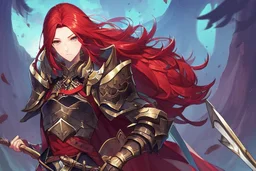 Red haired kitsune paladin